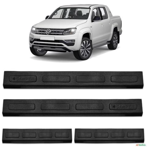 Jogo De Soleira Porta Amarok CD 2010 a 2025 Injetado Preto Imagem Jogo De Soleira Porta Amarok CD 2010 a 2025 Injetado Preto