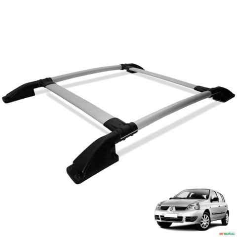 Rack de Teto Bagageiro Clio 1996 a 2016 Tubolar Prata Imagem Rack de Teto Bagageiro Clio 1996 a 2016 Tubolar Prata