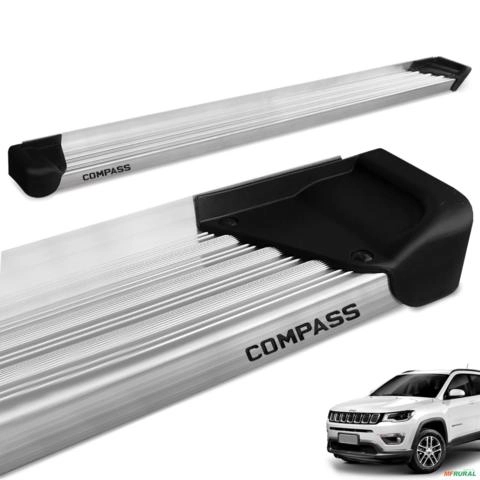 Estribo Lateral Jeep Compass 2017 a 2025 Aluminio Natural A3 Imagem Estribo Lateral Jeep Compass 2017 a 2025 Aluminio Natural A3