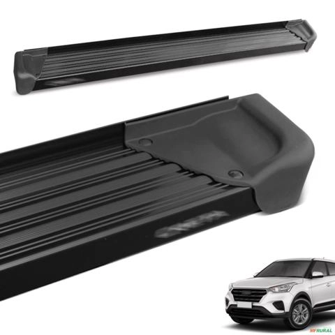 Estribo Lateral Creta 2017 a 2026 Aluminio Preto A3 Imagem Estribo Lateral Creta 2017 a 2026 Aluminio Preto A3