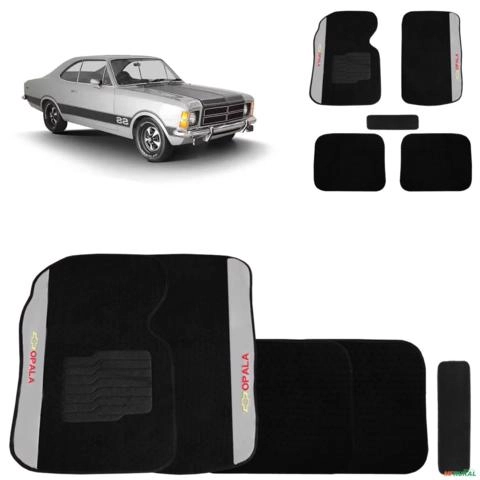 Jogo Tapete Carpete Opala 1973 a 1992 Preto 5 Peças Imagem Jogo Tapete Carpete Opala 1973 a 1992 Preto 5 Peças