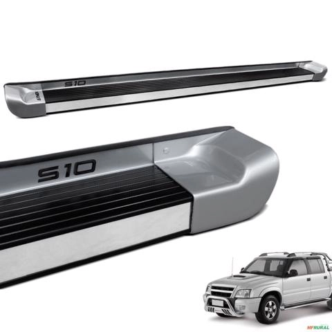 Estribo Lateral S10 CD 1995 a 2011 Prata Polaris Personalizado Imagem Estribo Lateral S10 CD 1995 a 2011 Prata Polaris Personalizado