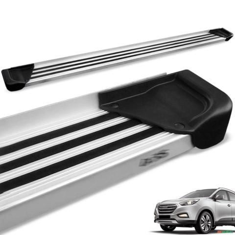 Estribo Lateral IX35 2011 a 2022 Aluminio Natural A1 Imagem Estribo Lateral IX35 2011 a 2022 Aluminio Natural A1