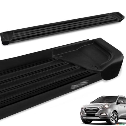 Estribo Lateral IX35 2011 a 2022 Aluminio Preto A1 Imagem Estribo Lateral IX35 2011 a 2022 Aluminio Preto A1