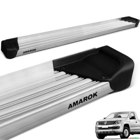 Estribo Lateral Amarok 2010 a 2025 Cabine Simples Aluminio Natural A3 Imagem Estribo Lateral Amarok 2010 a 2025 Cabine Simples Aluminio Natural A3