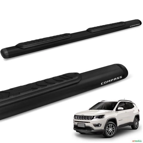 Estribo Lateral Oval Jeep Compass 2017 a 2025 Oblongo Preto Imagem Estribo Lateral Oval Jeep Compass 2017 a 2025 Oblongo Preto