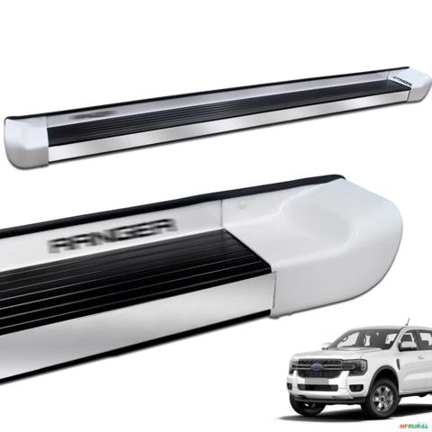 Estribo Lateral Ranger CD 2013 a 2026 Branco Artico Personalizado Imagem Estribo Lateral Ranger CD 2013 a 2026 Branco Artico Personalizado