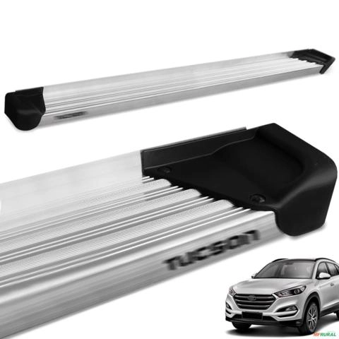 Estribo Lateral New Tucson 2017 a 2024 Aluminio Natural A3 Imagem Estribo Lateral New Tucson 2017 a 2024 Aluminio Natural A3
