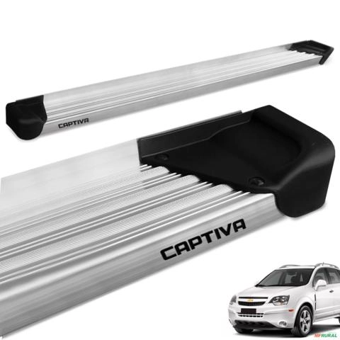 Estribo Lateral Captiva 2008 a 2017 Aluminio Natural A3 Imagem Estribo Lateral Captiva 2008 a 2017 Aluminio Natural A3