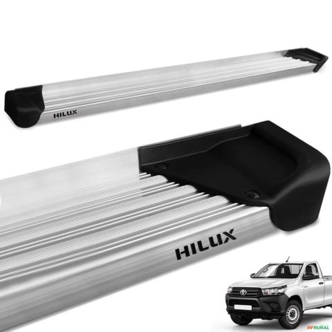 Estribo Lateral Hilux CS 2016 a 2025 Aluminio Natural A3 Imagem Estribo Lateral Hilux CS 2016 a 2025 Aluminio Natural A3