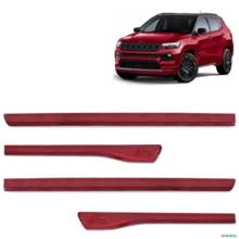 Jogo De Friso Lateral Jeep Compass 2012 a 2023 Vermelho Tribal