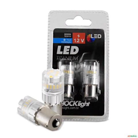 Kit Lâmpadas LED Branca 1156 6/9 Titanium SMD-4014/3030 1 Polo 12V Shocklight