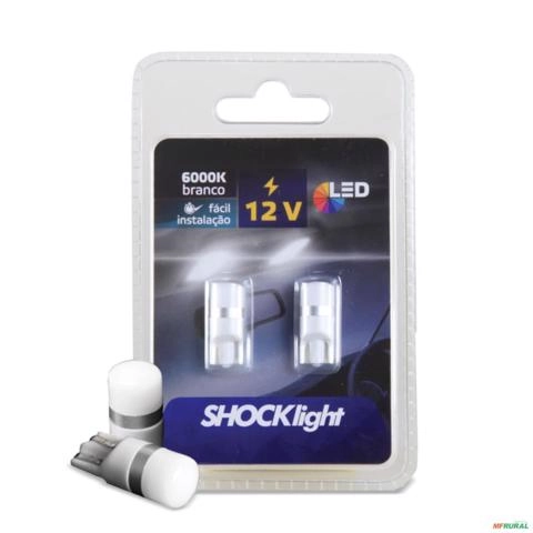 Par Lâmpada Pingo Led T10 Esmagada 1 SMD-3030 Retrofit 6000k 12v Shocklight Imagem Par Lâmpada Pingo Led T10 Esmagada 1 SMD-3030 Retrofit 6000k 12v Shocklight