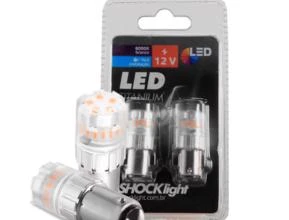 Kit Lâmpadas LED Laranja 1157 6/9 Titanium 23 SMD-4014/3030 2 Polo 12V Shocklight