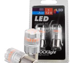 Kit Lâmpadas LED Laranja 1156 6/9 Titanium SMD-4014/3030 1 Polo 12V Shocklight