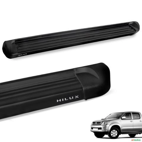 Estribo Lateral Hilux 2005 a 2015 Aluminio Preto Track Imagem Estribo Lateral Hilux 2005 a 2015 Aluminio Preto Track