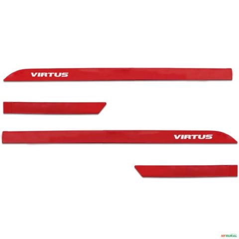 Jogo de Friso Lateral Virtus 2018 a 2026 Vermelho Tornado Slim Imagem Jogo de Friso Lateral Virtus 2018 a 2026 Vermelho Tornado Slim