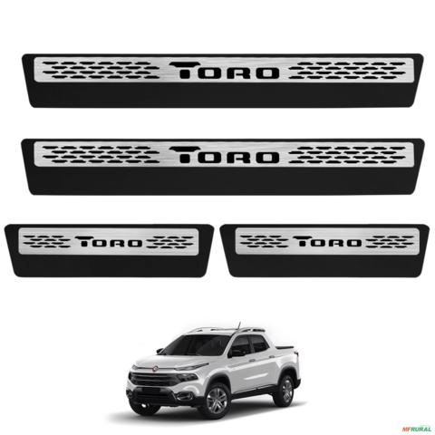 Jogo de Soleira Premium Fiat Toro 2016 a 2026 Escovada 4 Portas Imagem Jogo de Soleira Premium Fiat Toro 2016 a 2026 Escovada 4 Portas