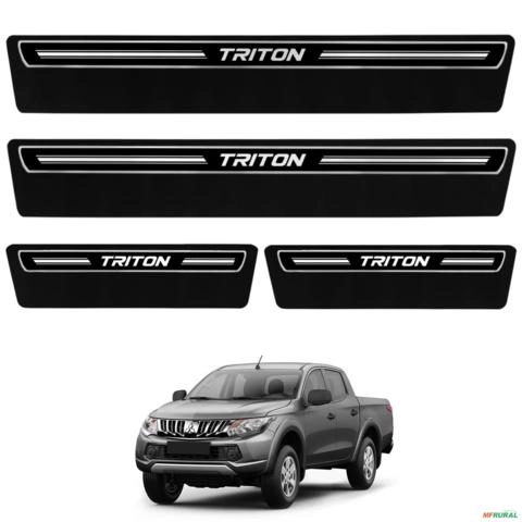 Jogo de Soleira Premium L200 Triton 2008 a 2018 Elegance 4 Portas Imagem Jogo de Soleira Premium L200 Triton 2008 a 2018 Elegance 4 Portas