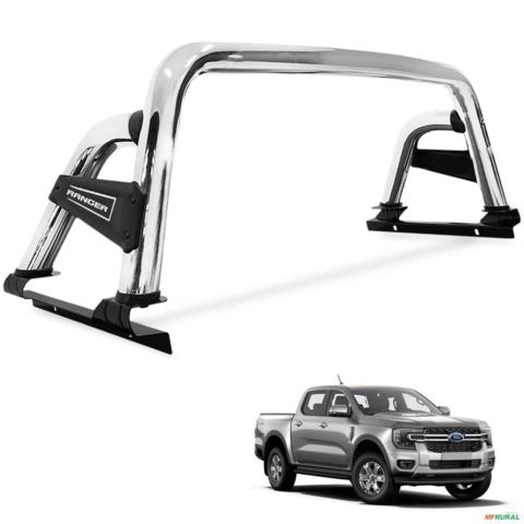 Santo Antonio ST Ranger 2024 a 2026 Cromado Sem Barra Imagem Santo Antonio ST Ranger 2024 a 2026 Cromado Sem Barra