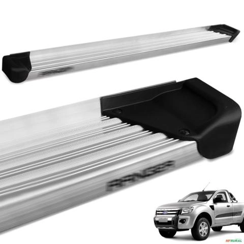 Estribo Lateral Ranger CS 2013 a 2026 Aluminio Natural A3 Imagem Estribo Lateral Ranger CS 2013 a 2026 Aluminio Natural A3