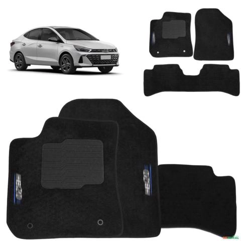 Jogo de Tapete Carpete HB20S 2013 a 2025 Preto 3 Peças Imagem Jogo de Tapete Carpete HB20S 2013 a 2025 Preto 3 Peças