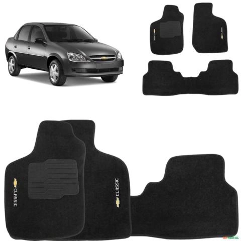 Jogo de Tapete Carpete Corsa Classic 2003 a 2016 Preto 3 Peças Imagem Jogo de Tapete Carpete Corsa Classic 2003 a 2016 Preto 3 Peças