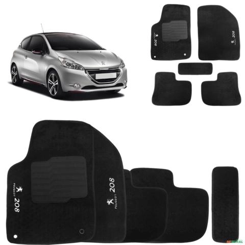 Jogo de Tapete Carpete Peugeot 208 2013 a 2020 Preto 5 Peças Imagem Jogo de Tapete Carpete Peugeot 208 2013 a 2020 Preto 5 Peças