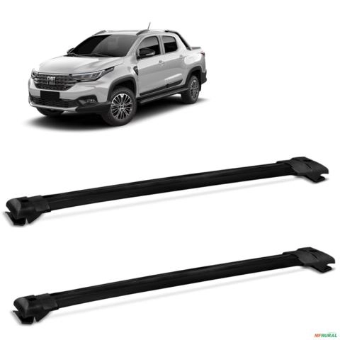 Rack de Teto Travessa Larga Strada 2020 a 2026 CD Alumínio Preto Imagem Rack de Teto Travessa Larga Strada 2020 a 2026 CD Alumínio Preto