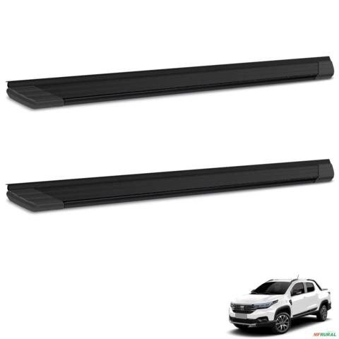 Estribo Lateral Strada 2021 a 2026 SUV II Alumínio Preto Imagem Estribo Lateral Strada 2021 a 2026 SUV II Alumínio Preto