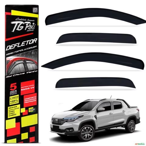 Calha de Chuva Strada CD 2020 a 2026 Defletor Acrílico Fumê Tgpoli Imagem Calha de Chuva Strada CD 2020 a 2026 Defletor Acrílico Fumê Tgpoli