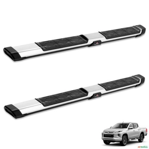 Estribo Lateral L200 Triton Sport 2017 a 2025 My Road Alumínio Cromado Imagem Estribo Lateral L200 Triton Sport 2017 a 2025 My Road Alumínio Cromado