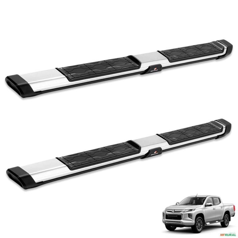 Estribo Lateral L200 Triton Sport 2017 a 2025 My Road Alumínio Cromado Imagem Estribo Lateral L200 Triton Sport 2017 a 2025 My Road Alumínio Cromado