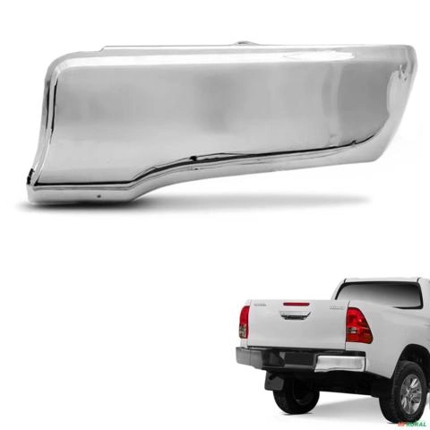 Ponteira de Parachoque Traseiro Hilux 2016 a 2025 Lado Direito Cromado Bepo Imagem Ponteira de Parachoque Traseiro Hilux 2016 a 2025 Lado Direito Cromado Bepo