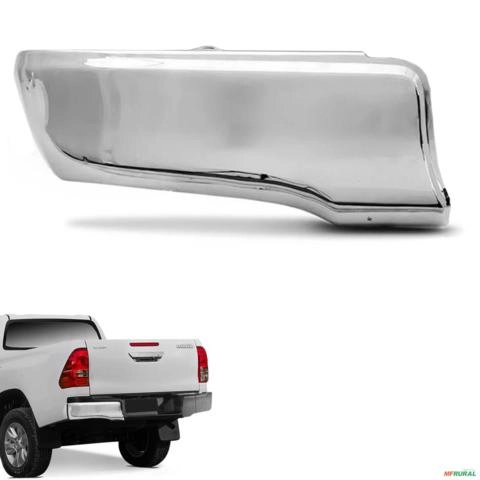 Ponteira de Parachoque Traseiro Hilux 2016 a 2025 Lado Esquerdo Cromado Bepo Imagem Ponteira de Parachoque Traseiro Hilux 2016 a 2025 Lado Esquerdo Cromado Bepo