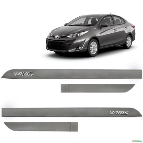 Jogo de Friso Lateral Yaris 2018 a 2023 Cinza Cosmopolita Alto Relevo Imagem Jogo de Friso Lateral Yaris 2018 a 2023 Cinza Cosmopolita Alto Relevo