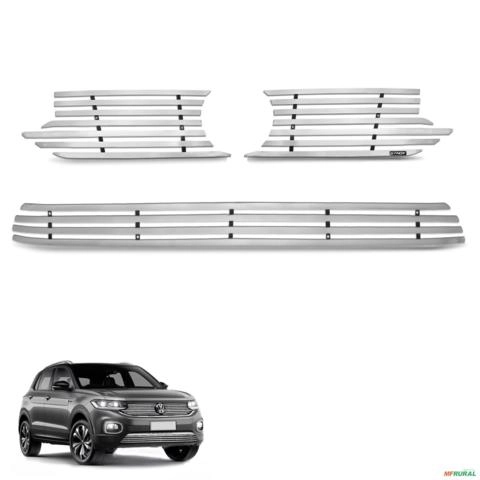 Sobre Grade T-Cross 2019 a 2022 Aço Inox Cromado Elite Imagem Sobre Grade T-Cross 2019 a 2022 Aço Inox Cromado Elite