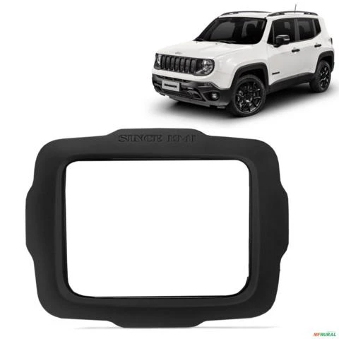 Moldura do Painel 2 Din Jeep Renegade 2015 a 2020 PCD Preto Padrão Japonês e Chinês