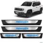 Soleira de Porta Jeep Renegade 2016 a 2025 Aço Inox com Led Azul Imagem Soleira de Porta Jeep Renegade 2016 a 2025 Aço Inox com Led Azul