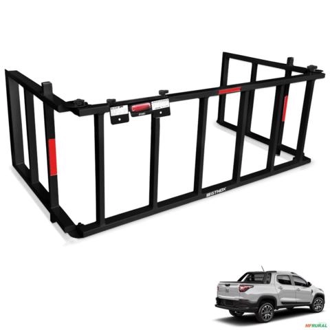 Extensor De Caçamba Strada 2021 a 2026 Rampa Preto Reforçado 350kg Imagem Extensor De Caçamba Strada 2021 a 2026 Rampa Preto Reforçado 350kg