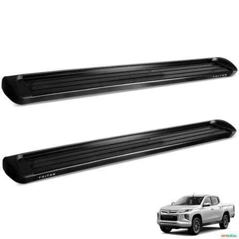 Estribo Lateral L200 Triton Sport 2017 a 2025 Alumínio Preto Imagem Estribo Lateral L200 Triton Sport 2017 a 2025 Alumínio Preto