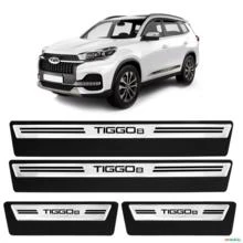 Jogo de Soleira Premium Chery Tiggo 8 2019 a 2023 Escovada 4 Portas