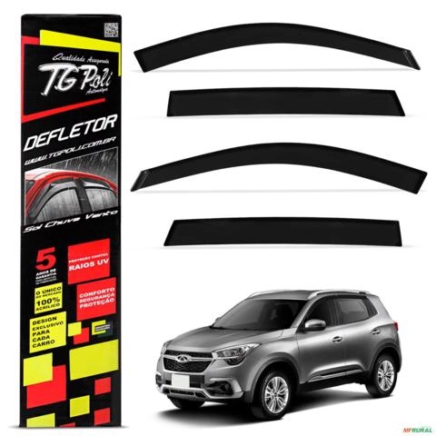 Calha de Chuva Tiggo 5x 2018 a 2026 Defletor Fumê Acrílico Tgpoli Imagem Calha de Chuva Tiggo 5x 2018 a 2026 Defletor Fumê Acrílico Tgpoli