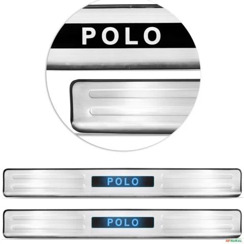 Soleira de Porta Polo 2018 a 2023 Aço Inox com Led Azul