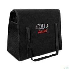 Bolsa Organizadora Porta Malas Logo Audi Carpete Preto 20 Litros