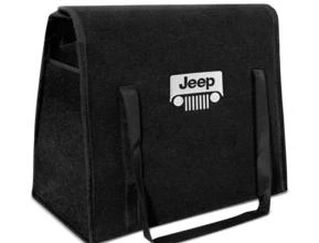 Bolsa Organizadora Porta Malas Logo Jeep Grade Carpete Preto 20 Litros