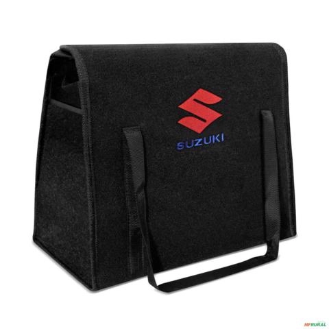 Bolsa Organizadora Porta Malas Logo Suzuki Carpete Preto 20 Litros Imagem Bolsa Organizadora Porta Malas Logo Suzuki Carpete Preto 20 Litros