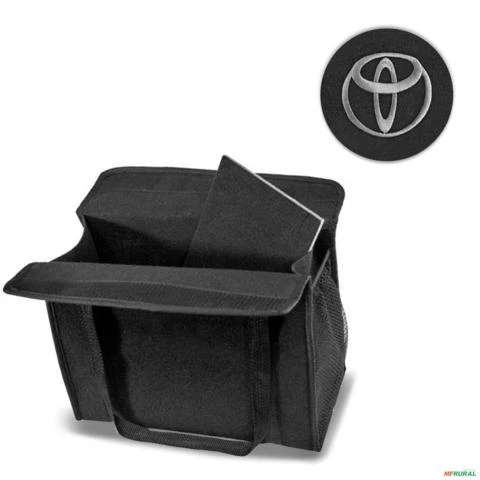 Bolsa Organizadora Porta Malas Logo Toyota Carpete Preto 20 Litros