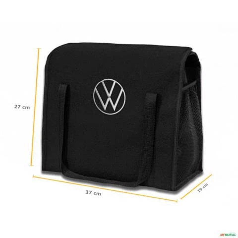 Bolsa Organizadora Porta Malas Novo Logo Volkswagen Carpete Preto 20 Litros