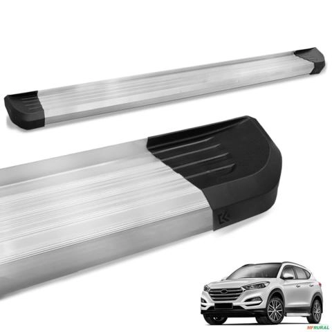 Estribo Lateral New Tucson 2017 a 2025 Alumínio Prata Anodizado Imagem Estribo Lateral New Tucson 2017 a 2025 Alumínio Prata Anodizado